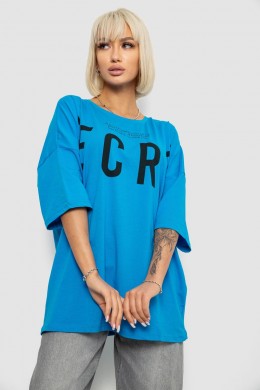 Футболка женская с принтом, цвет голубой, 244R3008-1