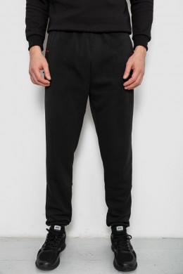 Спортивные штаны на флисе, цвет черный, 244R41526