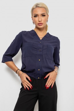Блуза однотонная, цвет синий, 230R91-1