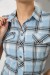 Рубашка женская в клетку, цвет голубой, 230R061-11 Рубашка женская в клетку, цвет голубой, 230R061-11