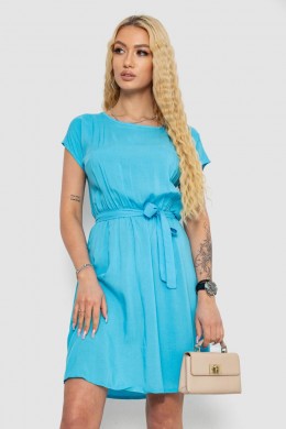 Платье однотонное, цвет голубой, 214R0225