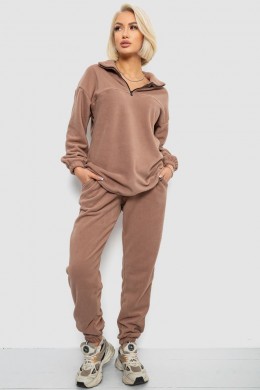 Спортивный костюм женский на флисе, цвет мокко, 241R2007