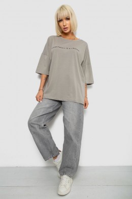 Футболка женская с принтом, цвет серый, 244R2020