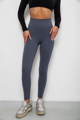 Лосины однотонные в рубчик, цвет серый, 244R312-5