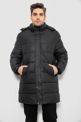 Куртка мужская зимняя удлиненная, цвет черный, 244RH76-15
