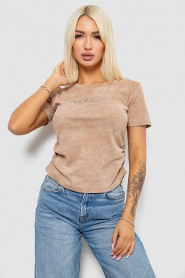 Футболка женская с принтом, цвет бежевый, 221R3308