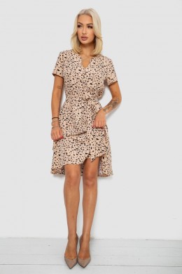 Платье софт с принтом, цвет бежевый, 230R0032-4