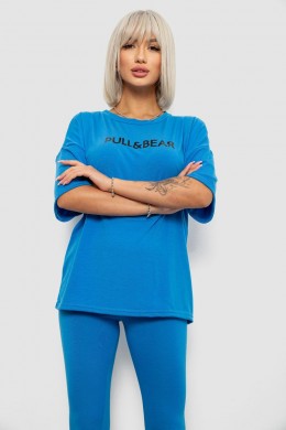 Костюм домашний женский с принтом, цвет голубой, 257R738