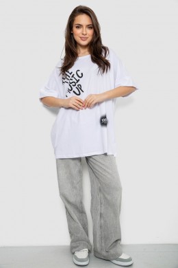 Футболка жіноча з принтом, колір білий, 244R4002-2