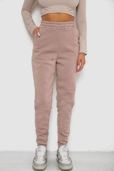 Спортивные штаны женские на флисе, цвет мокко, 238R57013