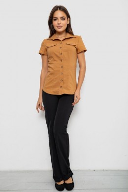 Сорочка жіноча однотонна, колір коричневий, 230R068-1
