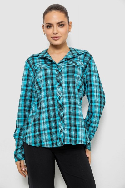 Сорочка жіноча повсякденна, колір бірюзовий, 230R064