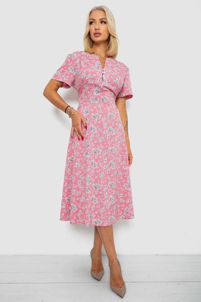 Платье софт с принтом, цвет розовый, 230R1016-1