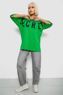 Футболка жіноча з принтом, колір зелений, 244R3008-1