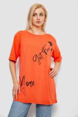 Футболка женская с принтом, цвет оранжевый, 244R3005