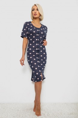 Халат жіночий на блискавці в горох, колір синій, 257R1030-5