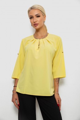 Блуза однотонная, цвет желтый, 230R1121-1