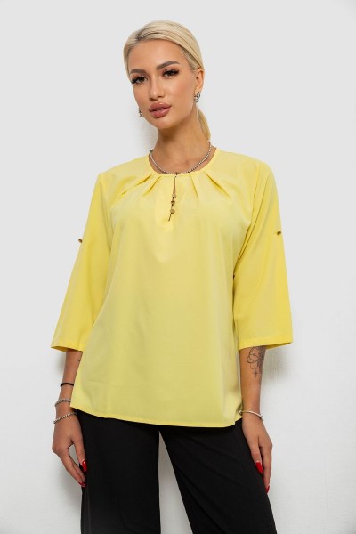 Блуза однотонная, цвет желтый, 230R1121-1