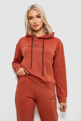 Спортивний костюм жіночий двонитка, колір теракотовий, 214R1419-002