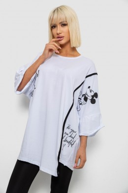 Футболка жіноча з принтом, колір білий, 244R4007