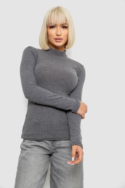 Гольф женский однотонный в рубчик, цвет серый, 257R101