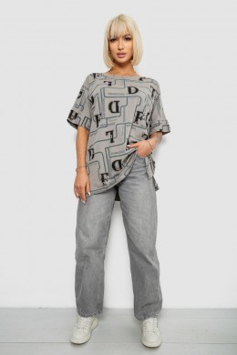 Футболка женская с принтом, цвет серый, 244R4016