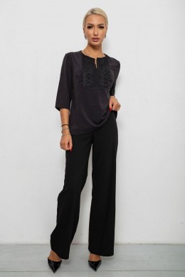 Блуза однотонная, цвет черный, 230R71-1