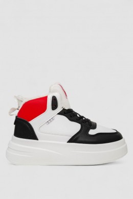 Кроссовки женские зимние на меху, цвет бело-черный, 248RLM50