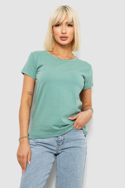 Футболка женская однотонная, цвет оливковый, 244R2806