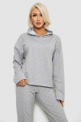 Костюм женский домашний с принтом, цвет серый, 257R1115