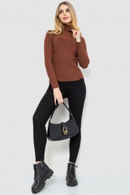 Гольф женский однотонный, цвет коричневый, 204R181