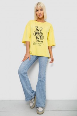Футболка жіноча з принтом, колір жовтий, 244R2029-5