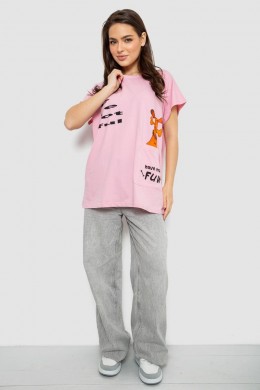 Футболка женская с принтом, цвет розовый, 244R3002