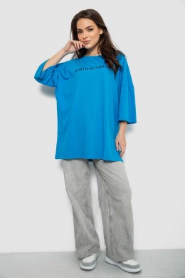 Футболка женская с принтом, цвет голубой, 244R3013
