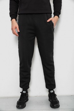 Спортивные штаны мужские на флисе, цвет черный, 244R6120