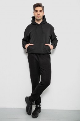 Спортивные штаны мужские однотонные на поларфлисе, цвет черный, 257R20