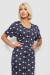 Халат жіночий на блискавці в горох, колір синій, 257R1030-5 Халат жіночий на блискавці в горох, колір синій, 257R1030-5