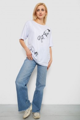 Футболка женская с принтом, цвет белый, 244R3005