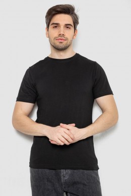 Футболка мужская однотонная базовая, цвет черный, 244R2408