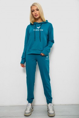 Спортивний костюм жіночий двонитка, колір бірюзовий, 214R1419-007