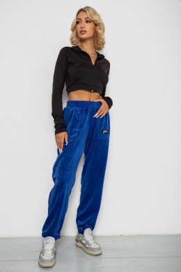 Спортивні штани велюрові жіночі на флісі, колір електрик, 238R58649-1