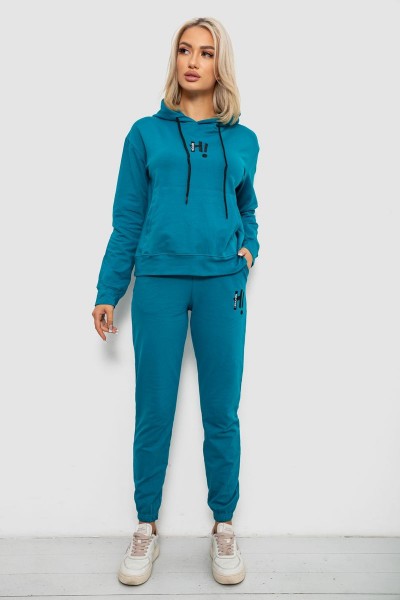 Спортивный костюм женский двухнитка, цвет бирюзовый, 214R1419-003