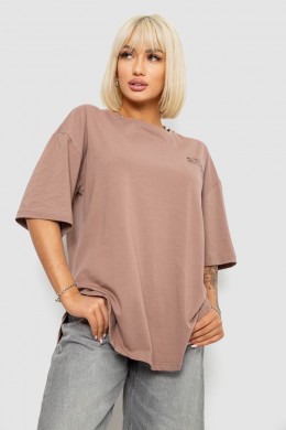 Футболка женская с принтом, цвет мокко, 244R2017
