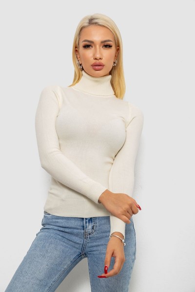 Гольф женский однотонный, цвет кремовый, 204R921