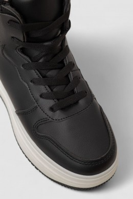 Кросівки жіночі зимові на хутрі, колір чорно-білий, 248RAM01