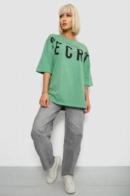 Футболка женская с принтом, цвет оливковый, 244R3008-1