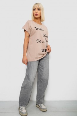 Футболка женская с принтом, цвет бежевый, 244R3004