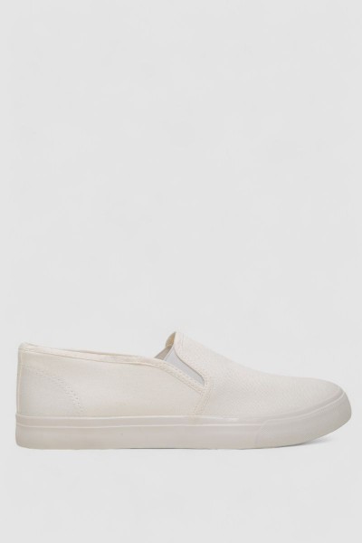 Кеди з тканини  -уцінка, колір білий, 248RLX01-U-97