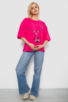 Футболка женская с принтом, цвет розовый, 244R2016