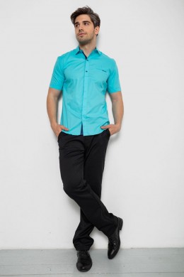 Рубашка мужская однотонная  -уценка, цвет бирюзовый, 214R7118-U-4